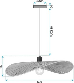 Toolight Toolight, závesné svietidlo 1xE27, APP1826-1CP, hnedá-čierna, OSW-09317