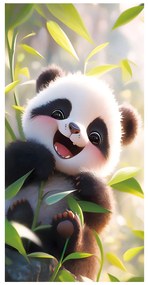 PLÁŽOVÁ OSUŠKA Z MIKROVLÁKNA PANDA 100X180 CM VZOROVANÁ