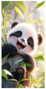 PLÁŽOVÁ OSUŠKA Z MIKROVLÁKNA PANDA 100X180 CM VZOROVANÁ