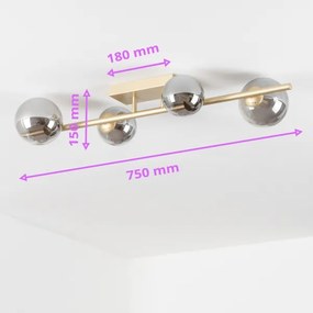 Brilagi - LED Prisadený luster MILLA 4xG9/3W/230V zlatá/dymová