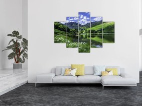 Obraz - Krajina s jazerom (150x105 cm)