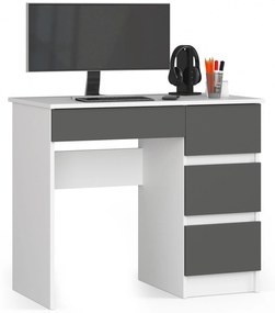 PC stolík Benicio II (biela + grafit sivý) (P). Akcia -22%. Vlastná spoľahlivá doprava až k Vám domov. 1070845