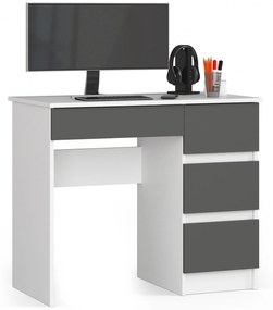 PC stolík Benicio II (biela + grafit sivý) (P). Vlastná spoľahlivá doprava až k Vám domov. 1070845
