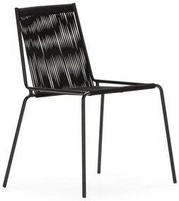 Čierne kovové stohovateľné jedálenské stoličky v súprave 2 ks Emily – Marckeric