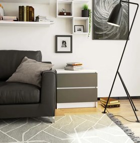 Nočný stolík K60 2SZ CLP biely / sivý