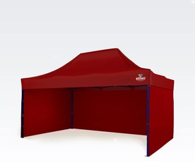 BRIMO Nožnicový párty stan EXCLUSIVE oceľ 3x4,5 m s 3 stenami červený