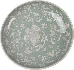 Cake Stand ? 26x13 Cm White Green Porcelain - ? 26*13 cm
