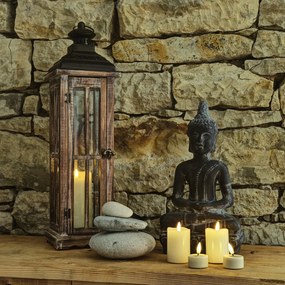 DECOLED LED svíčka, vosková, 5 x 7 cm, mandlová, set 2 ks