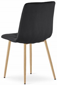 Čierna zamatová jedálenská stolička LIBRA