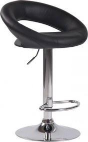 2x Barová stoličkaOlinda - koženka, chróm rám - čierna