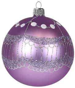 Vianočná guľa fialová záclonka