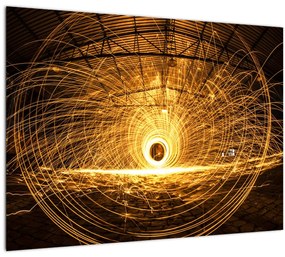 Sklenený obraz svietiaceho disku (70x50 cm)