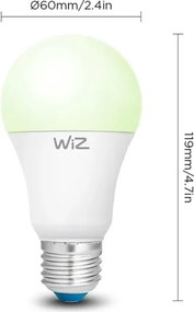SADA 2x LED RGBW stmievateľné žiarovky A60 E27/9W/230V 2200-6500K Wi-Fi + diaľkový ovládač - WiZ
