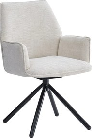 Jedálenská stolička Livela, krémová štrukturovaná tkanina