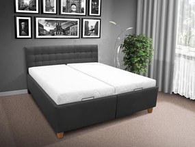 Čalúnená posteľ s úložným priestorom Perla 180 Farba: eko čierná