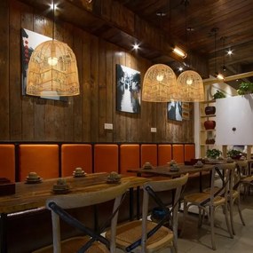 Immax 08262L - Luster na lanku PELO 1xE27/40W/230V pr. 40 cm ratan