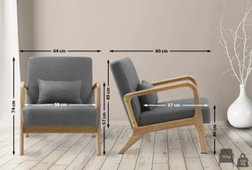 Kreslo Hibbing - látka, drevené nohy natur - Svetlo sivá