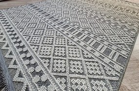 Sivý boho koberec s geometrickým vzorom Boho 086-S Rozmer: 60x100 cm