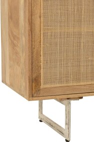 Drevená komoda z mangového dreva s výpletom Ginna - 170*45*80 cm