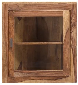 furniture-nabytek.cz - Masívna nástenná skrinka do kúpeľne Lagos z palisandra, lakovaná, hnedá – 60×32×65 cm