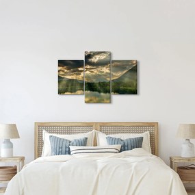 Obraz jazera s presvitajúcim slnkom (90x60 cm)