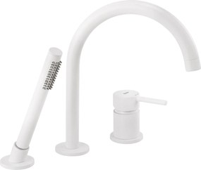 Rea Lungo, 3-otvorová vaňová batéria s ručnou sprchou, 275 mm, biela, REA-B2261