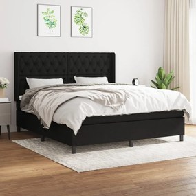 Posteľný rám boxspring s matracom čierny 160x200 cm látka 3131683