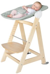 Jedálenská stolička vo svetlozeleno-prírodnej farbe Style Born Up 2in1 – Roba