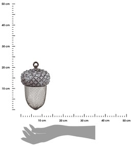 Závesné kŕmidlo pre vtáky Acorn, 30x13,5 cm, kov/polyesterová živica, sivá