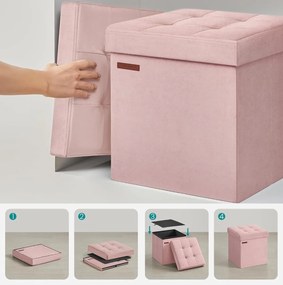 Taburet Hron 43 l s úložným prostorem růžový