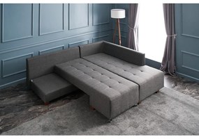 Tmavosivá rozkladacia rohová pohovka (pravý roh) Manama – Balcab Home