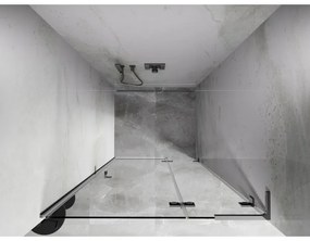 Mexen, Mexen Lunar L sklápacie pravé sprchové dvere 85 cm, transparentné, chróm - 834L-085-000-01-00-P