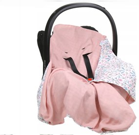Vulpi Mušelínová deka do autosedačky Baby 80x80 Farba: ružová