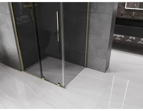 Mexen Velar, sprchový kút s posuvnými dverami 130 x 100 cm, 8mm šedé sklo, zlatá lesklá, 871-130-100-41-50