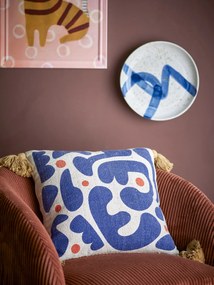 Bloomingville Vankúš z recyklovanej bavlny Eviaya Blue 45x45