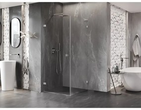 Mexen Lunar-B L, výklopný sprchový kút ľavý 100 x 100 cm, 8mm číre sklo, chrómový profil, 832L-100-100-01-00-L