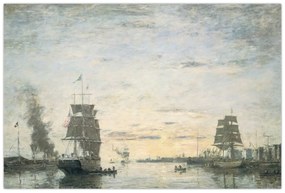 Obraz - Eugène Boudin, Entrance to the Harbor, Le Havre, reprodukcia (90x60 cm)