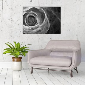 Sklenený obraz - Abstraktné ruže čiernobiela (70x50 cm)