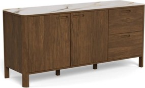 Komoda Southampton 160 cm bílý mramor/dub kouřový