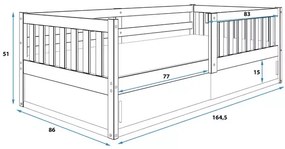 Detská posteľ  SMART, Rozmer 80 x 160 cm