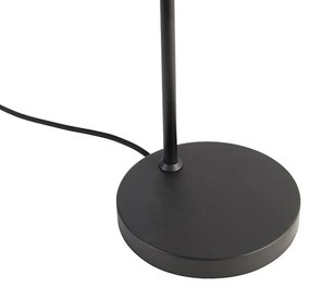 Dizajnová stolná lampa čierna so zlatom a dymovým sklom - Zuzanna