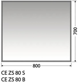 Zrkadlo do kúpeľne Intedoor Centino čierne 80x70 cm CE ZS 80 B