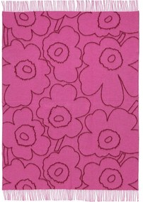 Vlnená deka Piirto Unikko 130x170, bordó-fuchsia