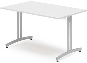 Stôl SANNA, 1200x800x720 mm, strieborná/biela