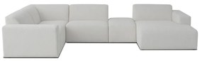 Biela rohová pohovka z textílie buklé (do "U") Roxy – Scandic