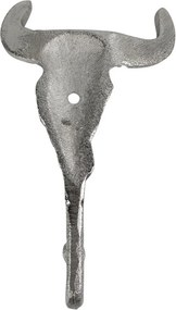 Strieborný nástenný háčik lebka býka - 9 * 3,5 * 16,5cm