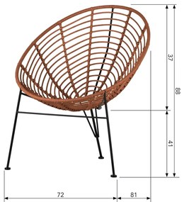 Červené kreslo WOOOD Jane
