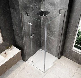 Polysan Polysan, GLOBE CHROME štvorcová sprchová zástena 800x800mm, číre sklo, ľavá, GB1080-3215LC