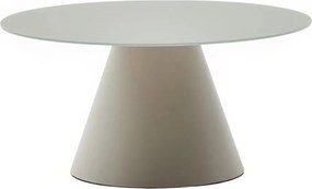 Svetlosivý okrúhly konferenčný stolík so sklenenou doskou ø 80 cm Wilshire – Kave Home