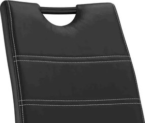 Jedálenská stolička Queens, čierna ekokoža